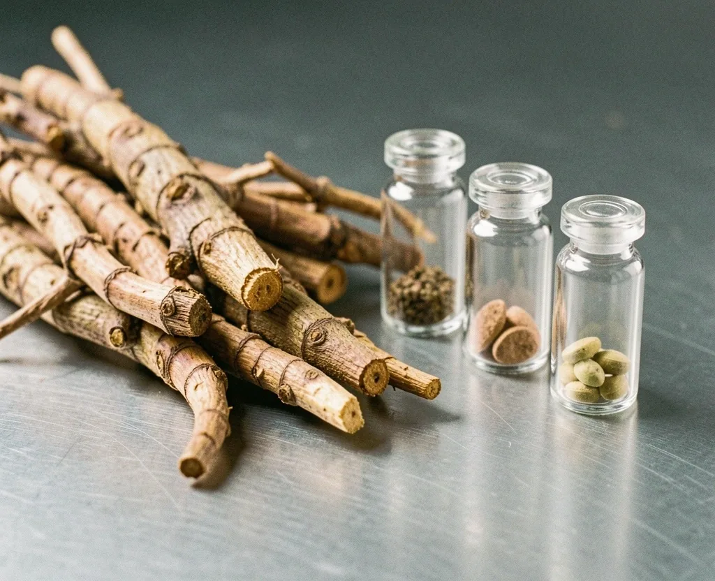 Vials of botanical extracts in a precision environment